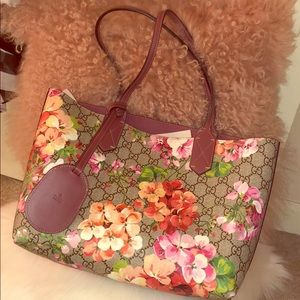 ❤️Pre-Loved Gucci Blooms Reversible Small Tote🌸